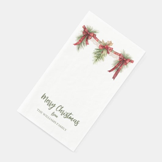 Merry Christmas Garland Paper Guest Towels (コーナー)
