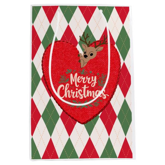 Merry Christmas Gift Bag ミディアムペーパーバッグ (正面)