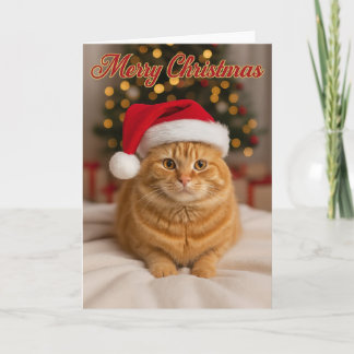 Merry Christmas – Ginger Cat by the Tree   カード