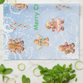  Merry Christmas Gingerbread & Candy Cane  キッチンタオル (折り畳み)