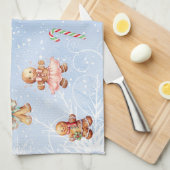  Merry Christmas Gingerbread & Candy Cane  キッチンタオル (四つ折り)