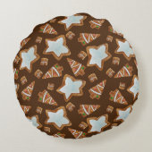 Merry Christmas Gingerbread Cookies Custom ラウンドクッション (裏面)