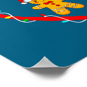 Merry Christmas Gingerbread Couple Xmas Pajamas Ma ポスター (角)