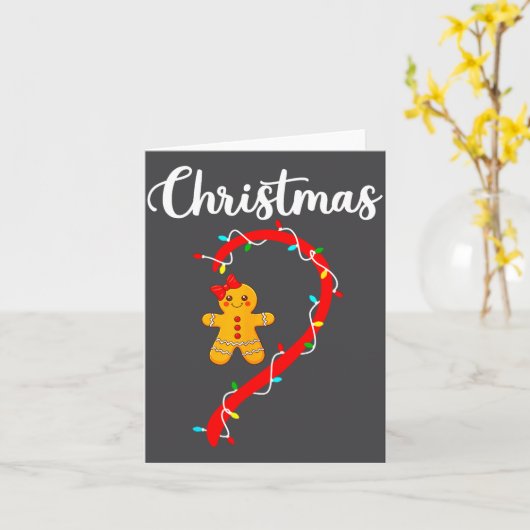 Merry Christmas Gingerbread Couples Xmas Pajamas M カード (黄色い花)