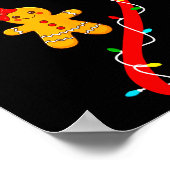 Merry Christmas Gingerbread Couples Xmas Pajamas M ポスター (角)