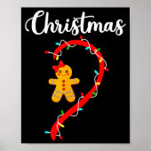 Merry Christmas Gingerbread Couples Xmas Pajamas M ポスター (正面)