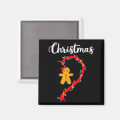 Merry Christmas Gingerbread Couples Xmas Pajamas M マグネット (正面/裏面)