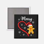 Merry Christmas Gingerbread Family Couples Xmas Pa マグネット (正面/裏面)