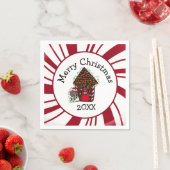 Merry Christmas Gingerbread House スタンダードカクテルナプキン (インサイチュ)