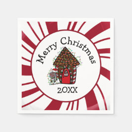 Merry Christmas Gingerbread House スタンダードカクテルナプキン