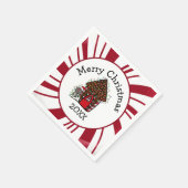 Merry Christmas Gingerbread House スタンダードカクテルナプキン (角)