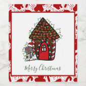 Merry Christmas gingerbread House  ワインラベル (シングルラベル)