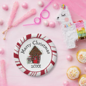Merry Christmas Gingerbread House Plates ペーパープレート (パーティー)
