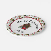 Merry Christmas Gingerbread House Plates ペーパープレート (アングル)