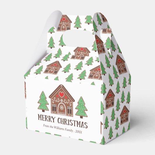 Merry Christmas Gingerbread House & Spruce Trees フェイバーボックス (正面サイド)