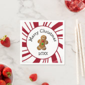 Merry Christmas Gingerbread Man スタンダードカクテルナプキン (インサイチュ)