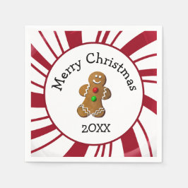 Merry Christmas Gingerbread Man スタンダードカクテルナプキン