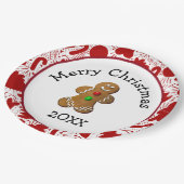 Merry Christmas Gingerbread Man ペーパープレート (アングル)