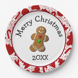 Merry Christmas Gingerbread Man ペーパープレート