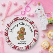Merry Christmas Gingerbread Man ペーパープレート (パーティー)