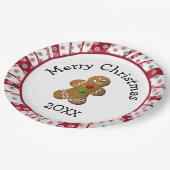 Merry Christmas Gingerbread Man ペーパープレート (アングル)