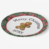 Merry Christmas Gingerbread Man ペーパープレート (アングル)