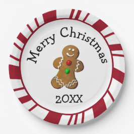 Merry Christmas Gingerbread Man ペーパープレート