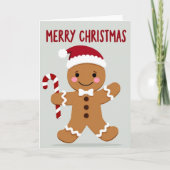 Merry Christmas Gingerbread Man Card カード (正面)