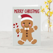 Merry Christmas Gingerbread Man Card カード (黄色い花)