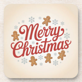 Merry Christmas Gingerbread Men Snowflakes Coaste コースター
