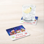 Merry Christmas – Gingerbread Train スクエアペーパーコースター (インサイチュ)