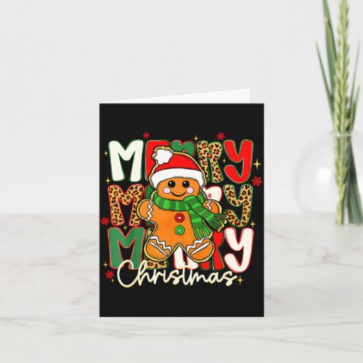 Merry Christmas Gingerbread Xmas Coquette Tis The  カード (正面)