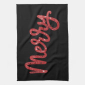 Merry Christmas Glitter Holiday  キッチンタオル (縦)