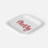 Merry Christmas Glitter Holiday ペーパープレート (傾斜あり)