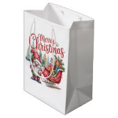 Merry Christmas Gnome Gift Bag ミディアムペーパーバッグ (裏面アングル)