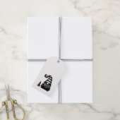 Merry Christmas Gnome Grunge Chic Black & White ギフトタグ (より糸付き)