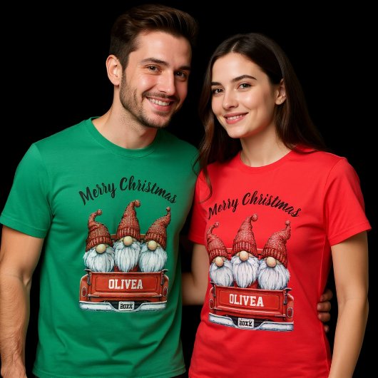 Merry Christmas Gnomes in Truck Tシャツ