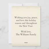 Merry Christmas Gold Border Family Photo シーズンカード (裏面)