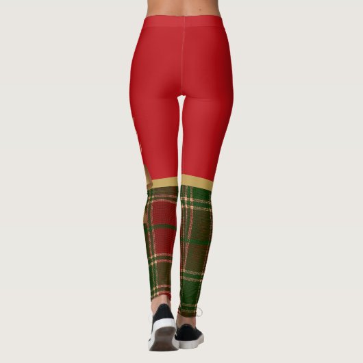 Merry Christmas Gold Bow Leggings レギンス (裏面)