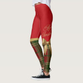 Merry Christmas Gold Bow Leggings レギンス (左)