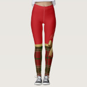 Merry Christmas Gold Bow Leggings レギンス (正面)