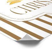 Merry Christmas Gold Bow Poster ポスター (角)