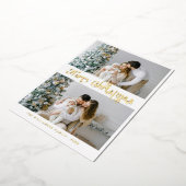 Merry Christmas Gold foil Lettering Photo 箔シーズンカード (回転した状態)
