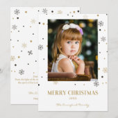 Merry Christmas Golden Snowflakes Family Photo (正面/裏面)