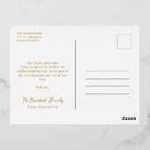 Merry Christmas Golden Snowflakes Family Photo 箔シーズンポストカード (裏面)