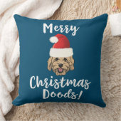 Merry Christmas Goldendoodle Funny Golden Doodle クッション (ブランケット)