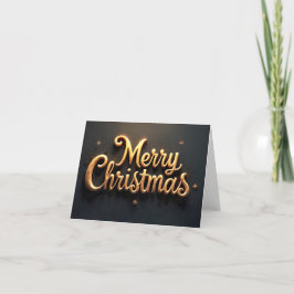 "Merry Christmas" goldene Schrift in Englisch シーズンカード