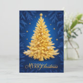  Merry Christmas - Goldener Weihnachtsbaum 招待状 (スタンド正面)