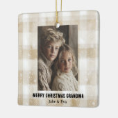 Merry Christmas Grandma | Family Photo Ornament セラミックオーナメント (左)