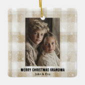 Merry Christmas Grandma | Family Photo Ornament セラミックオーナメント (正面)
